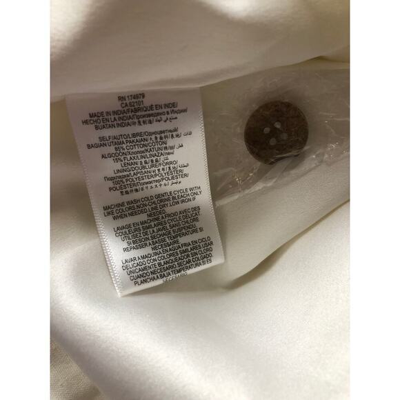 BCBGeneration Dress Short Sleeve Collared Faux Wrap Button-Side Mini White 12 - Picture 6 of 7